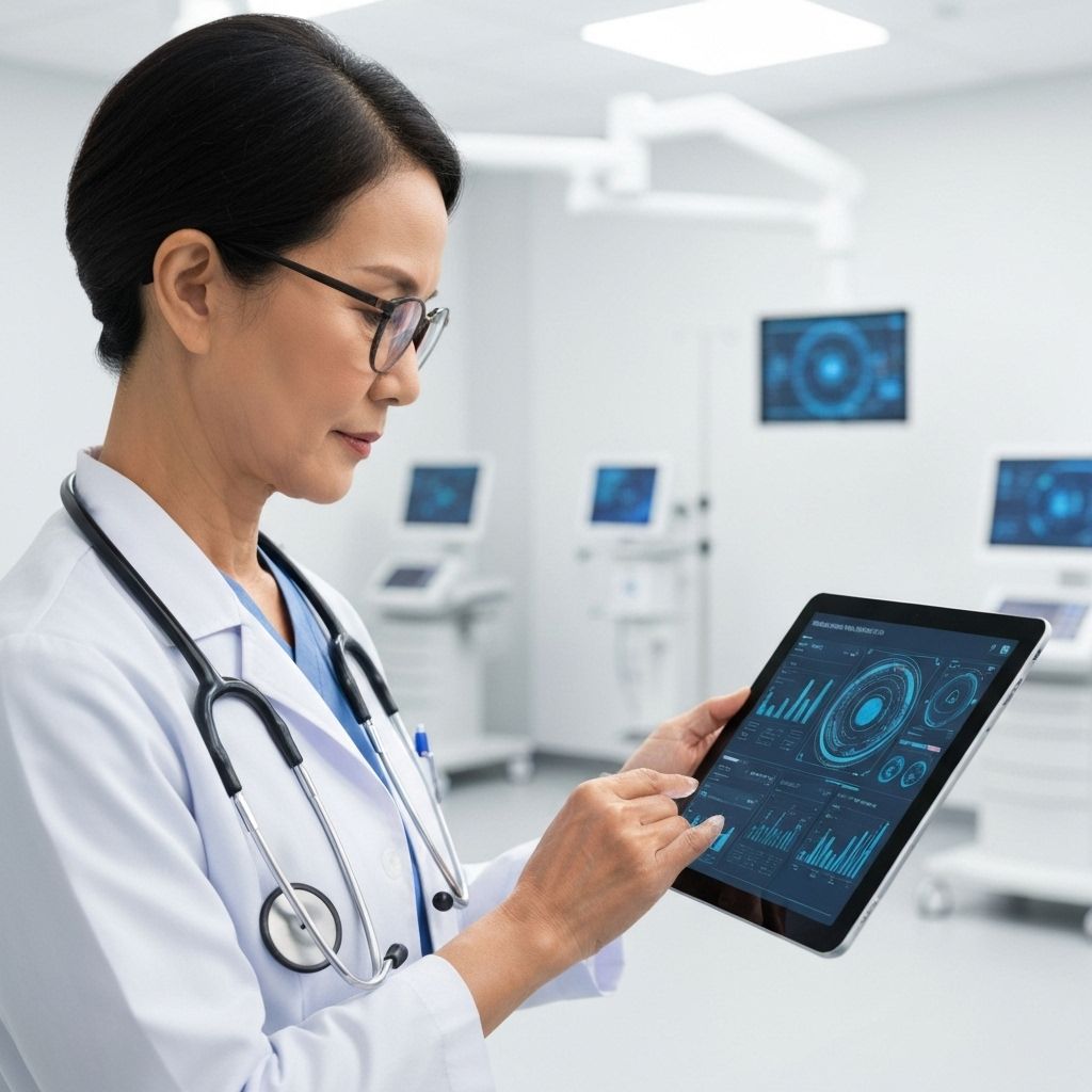 Healthcare professional using AI technology
